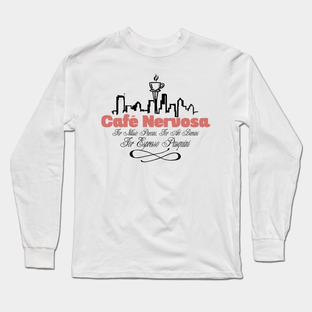 Cafe Nervosa Long Sleeve T-Shirt by darklordpug